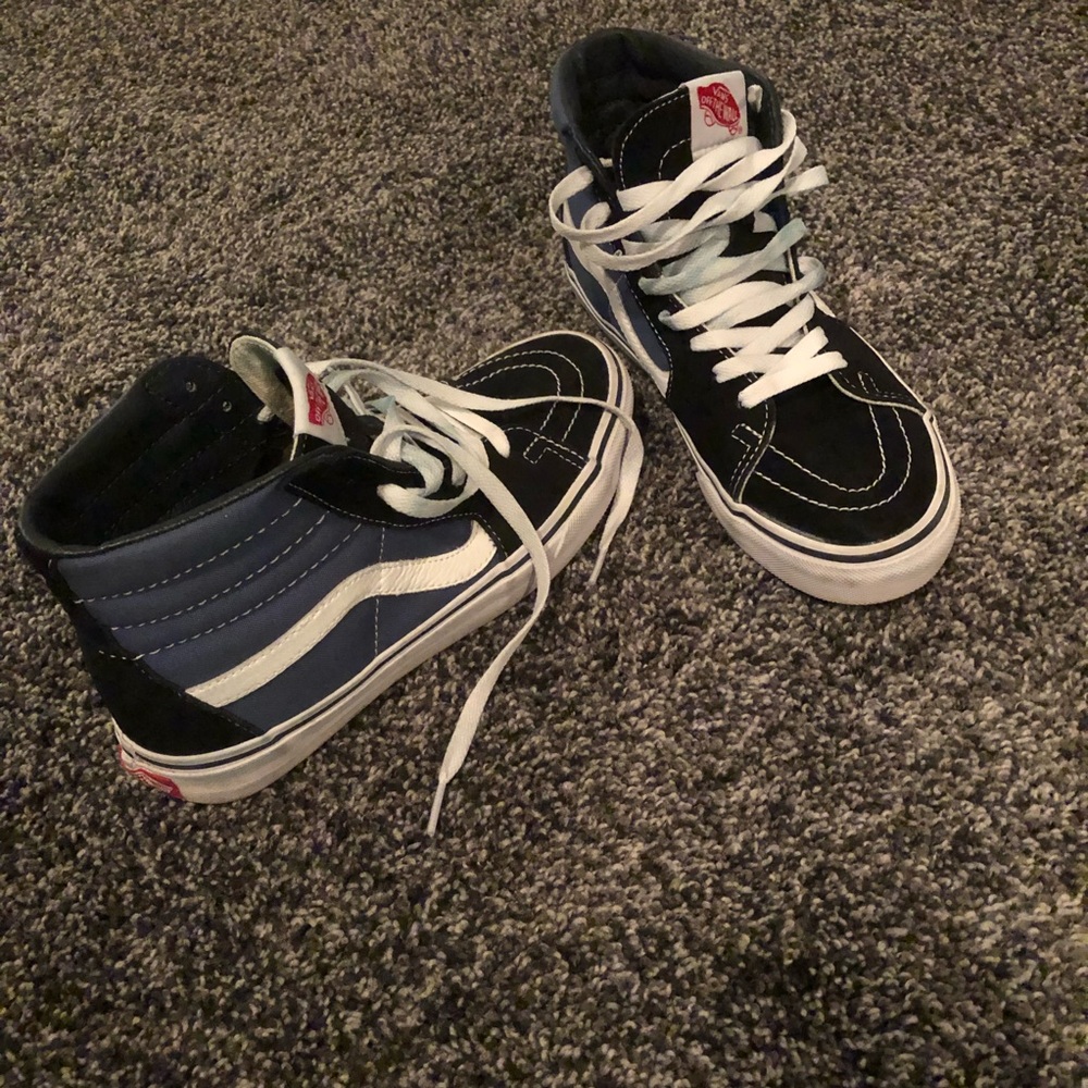 Blue/ black color way vans